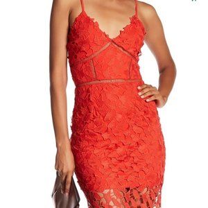 Lovely Crochet Lace Dress Red adjustable straps Small Petite New Valentine